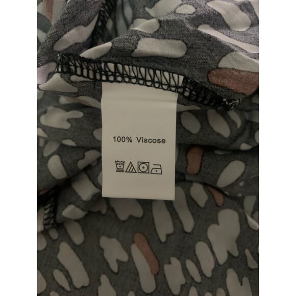 NWT ECOWISH LONG SLEEVE‎ BLACK/WHITE/RUST V-NECK HIGH SPLIT WRAP DRESS SMALL - Picture 4 of 8